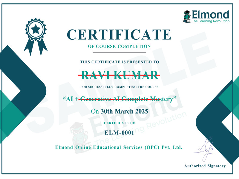 AI + Generative AI Complete Mastery Program -in English Certificate
