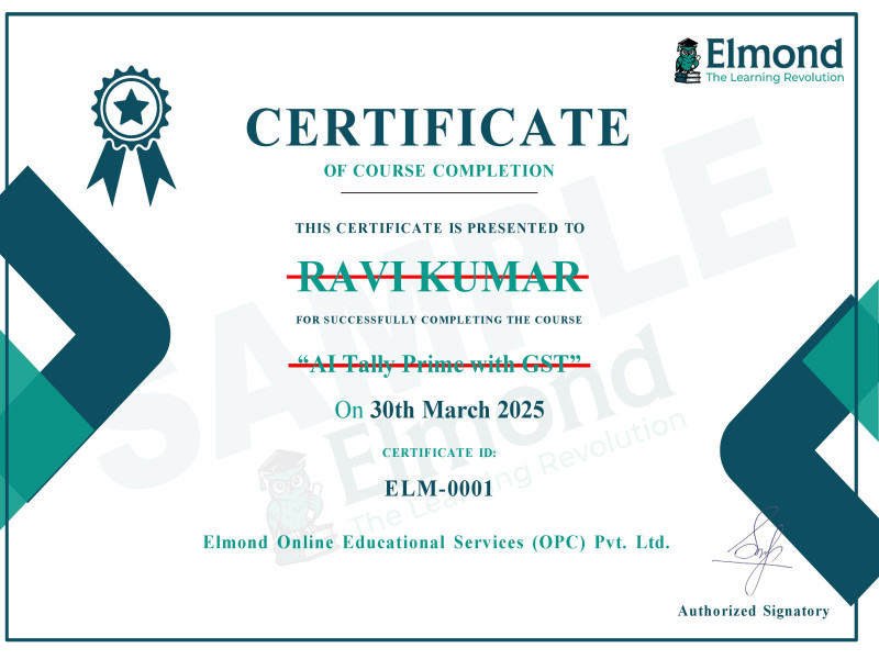 AI Tally Prime with GST – Complete Accounting & GST Mastery Program Certificate